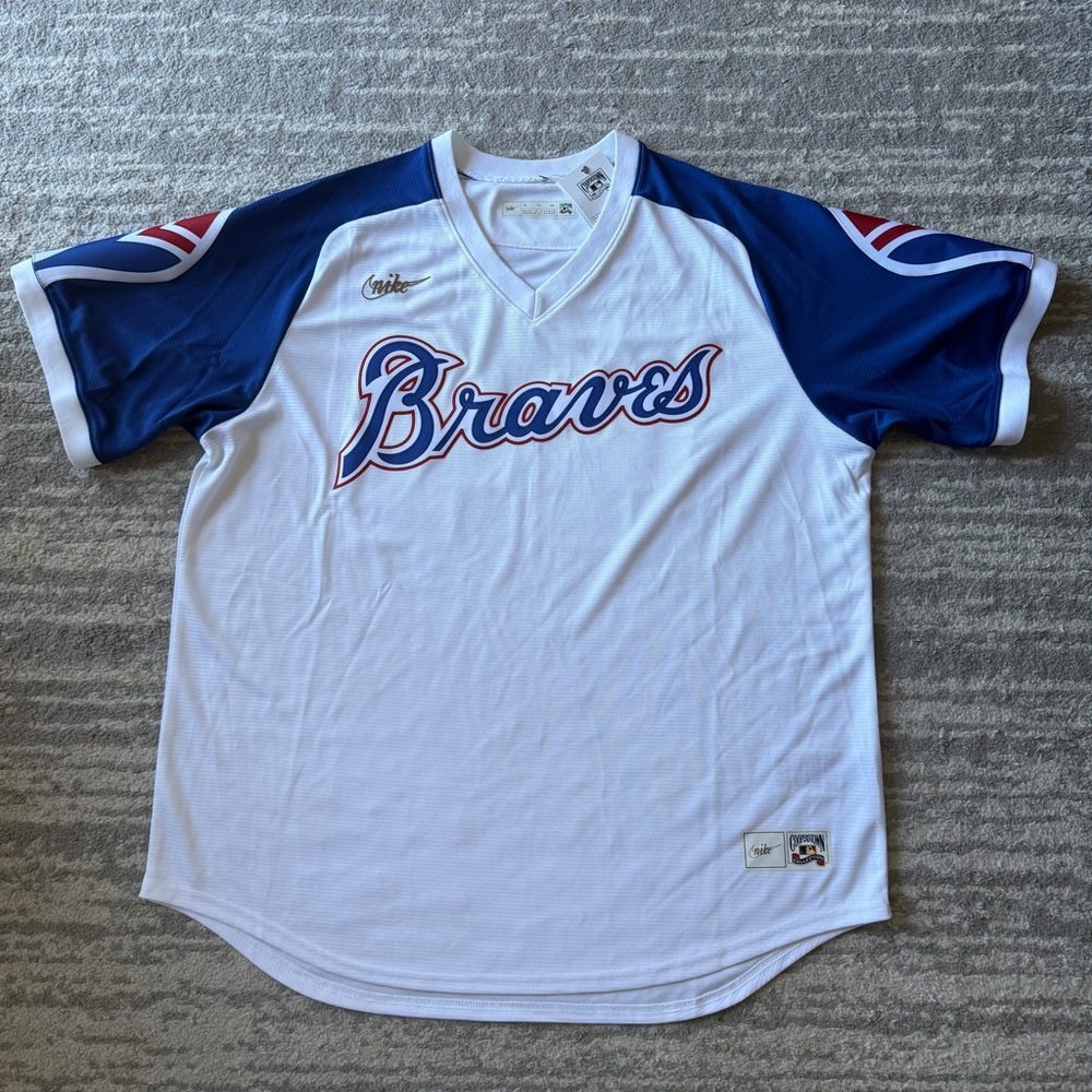 Nike Atlanta Braves Hank Aaron 44 Baseball Jersey